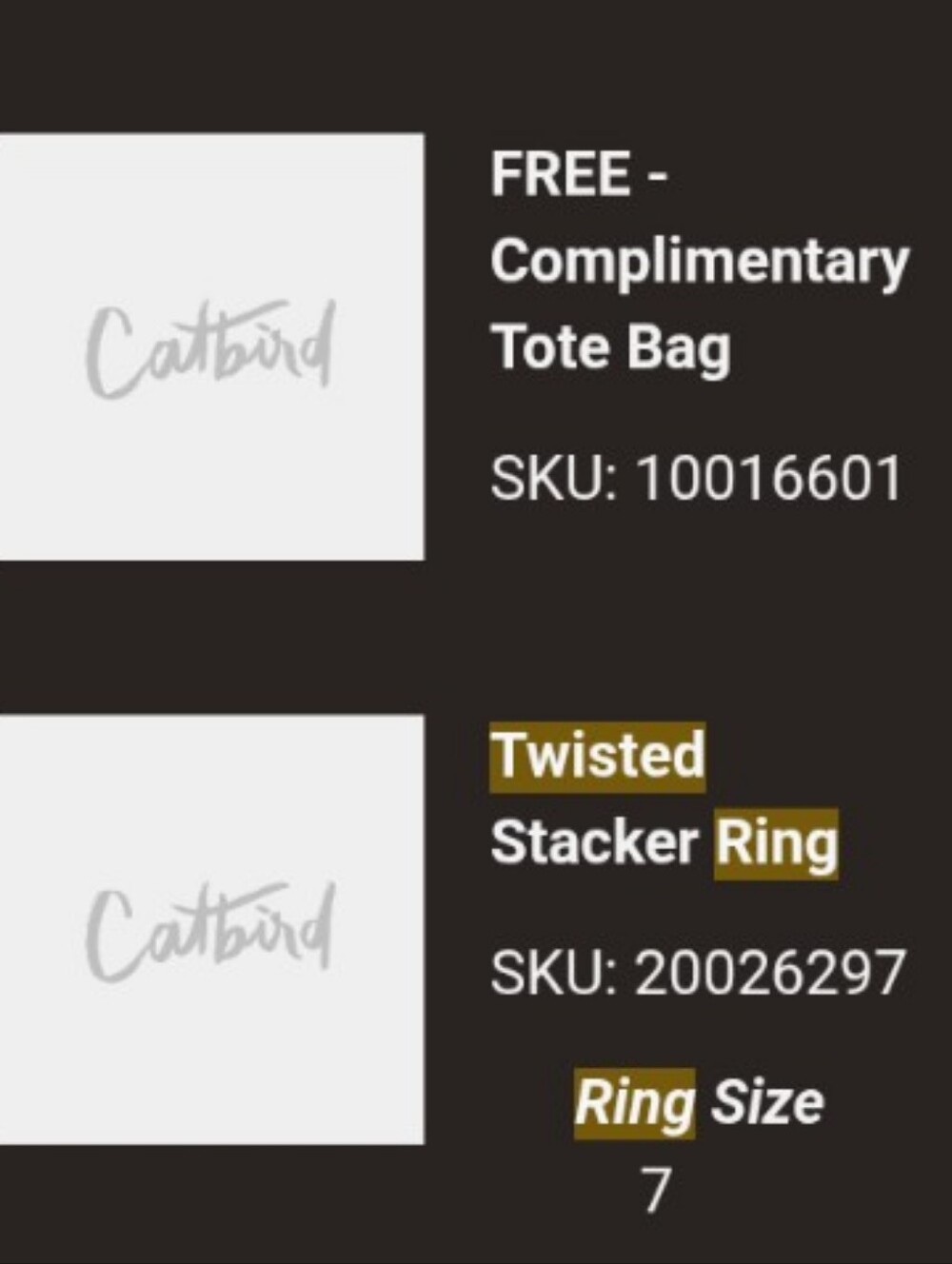Catbird Twisted Stacker Ring, 14K Gold, Size 7 - Picture 8 of 8